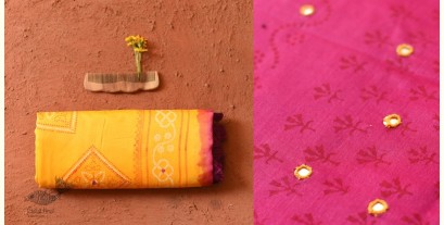 Ramaa . रमा | Hand Embroidered & Block Printed Silk Saree 