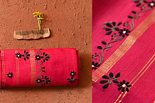 Ramaa . रमा | Hand Embroidered Chanderi Silk Saree - Pink