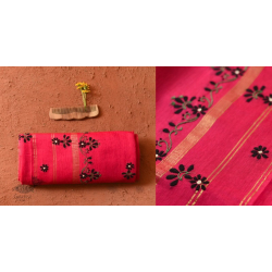 Ramaa . रमा | Hand Embroidered Chanderi Silk Saree - Pink