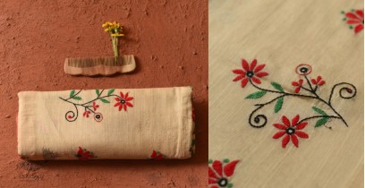 Ramaa . रमा | Hand Embroidered Silk Saree - Flower Embroidered Motif