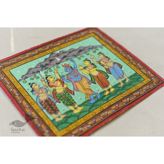 shop patachitra painting - krishna & Govardhan