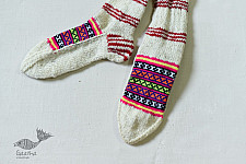 Igloo | Pure Wool - Hand Knitted Unisex Socks - Off White