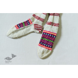 Igloo | Pure Wool - Hand Knitted Unisex Socks - Off White