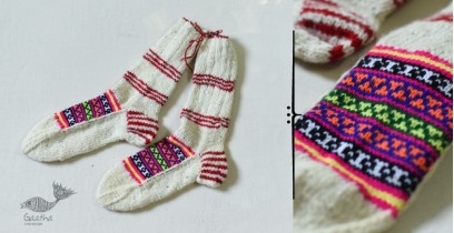 Igloo | Pure Wool - Hand Knitted Unisex Socks - Off White