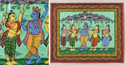 Pattachitra Painting | Krishna Govardhan  Parvat