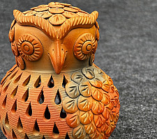 Terracotta Tales | Pottery Art ~ T Light Holder - Owl