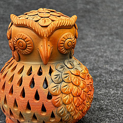 Terracotta Tales | Pottery Art ~ T Light Holder - Owl