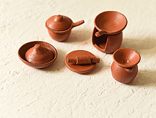 Maati Ka Kaam | Terracotta - Miniature Kitchen Set ( Set of 10 Pieces )