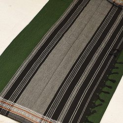 Sadaa . सदा ✡ Begampuri Cotton Saree With Woven Border - Neem Green