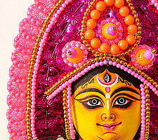 Mukhauta . मुखौटा : Handmade Wall Hanging ~ Paper Mache Chhau Mask - Parvati