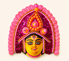 Mukhauta . मुखौटा : Handmade Wall Hanging ~ Paper Mache Chhau Mask - Parvati
