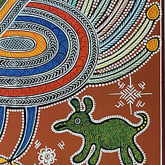 Mandana Art - Painting ~ Peacock ( 11 x 14 inch)