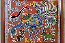 Mandana Art - Painting ~ Peacock ( 11 x 14 inch)