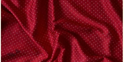 Mashru ✧ Silk+cotton Fabric ( Per meter ) ✧ Red With White Dots