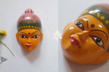 Handmade Wooden Mask - Meerabai