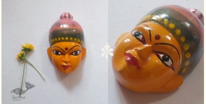 Handmade Wooden Mask - Meerabai