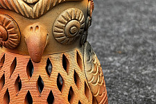Terracotta Tales | Pottery Art ~ T Light Holder - Owl Shape