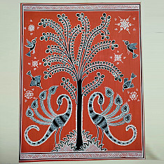 Mandana Art - Painting  | Tree & Peacock