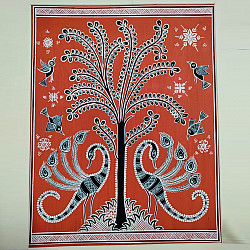 Mandana Art - Painting  | Tree & Peacock