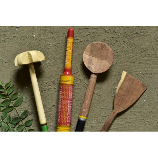 Rasoi ✯ Kutch lacquer ladles { Set of Four } ✯ 4