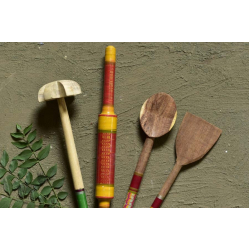 Rasoi ✯ Kutch lacquer ladles { Set of Four } ✯ 10