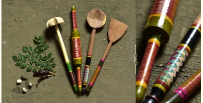 Rasoi ✯ Kutch lacquer ladles { Set of Four } ✯ 2