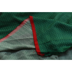 Mashru ✧ Silk+cotton Fabric ( Per meter ) ✧ Green Fabric With White Dots