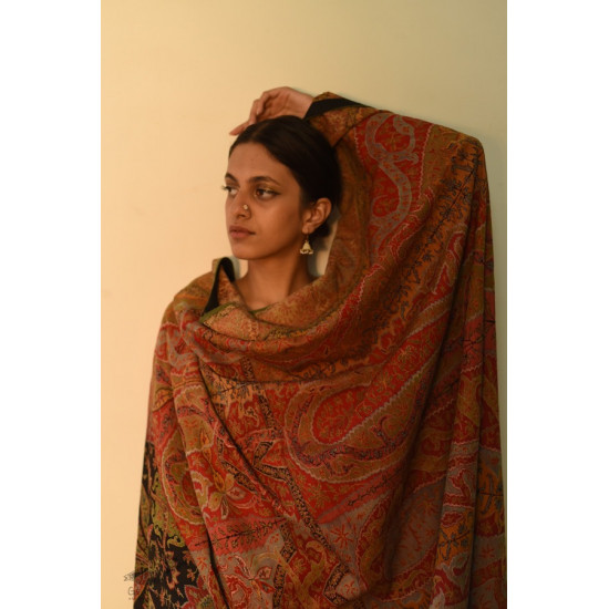 shop Kashmiri Pashmina Long Antique Jamawar shawl