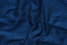 Mashru ✧ Silk+cotton Fabric ( Per meter ) ✧ Blue Fabric With White Dots