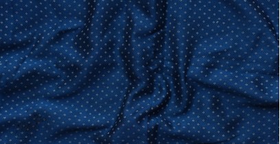 Mashru ✧ Silk+cotton Fabric ( Per meter ) ✧ Blue Fabric With White Dots