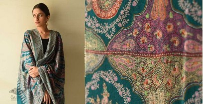 Pasham | Handwoven Pashmina Kashmiri Shawl with Sozni Embroidery (one of a kind)