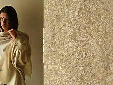 Pasham | Pashmina Kashmiri Shawl ~ Sozni Jamawar Embroidery - White on White