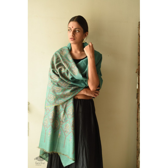 shop Sozni Jamawar Embroidery - Pure Pashmina Shawl