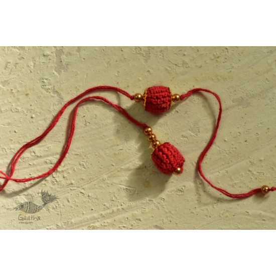 shop online latest collection of handmade crochet rakhi & Lumba Set