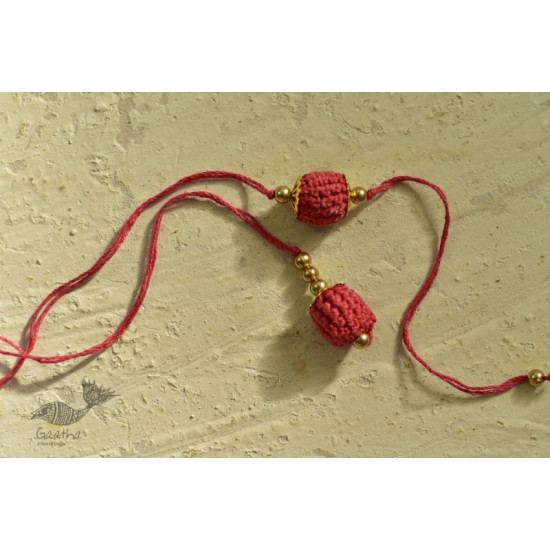 shop online latest collection of handmade crochet rakhi & Lumba Set