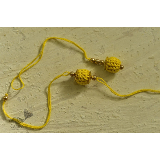 shop online latest collection of handmade crochet rakhi & Lumba Set