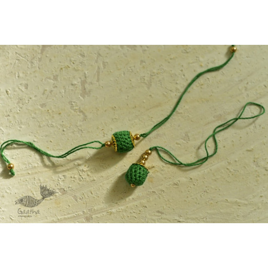 shop online latest collection of handmade crochet rakhi & Lumba Set