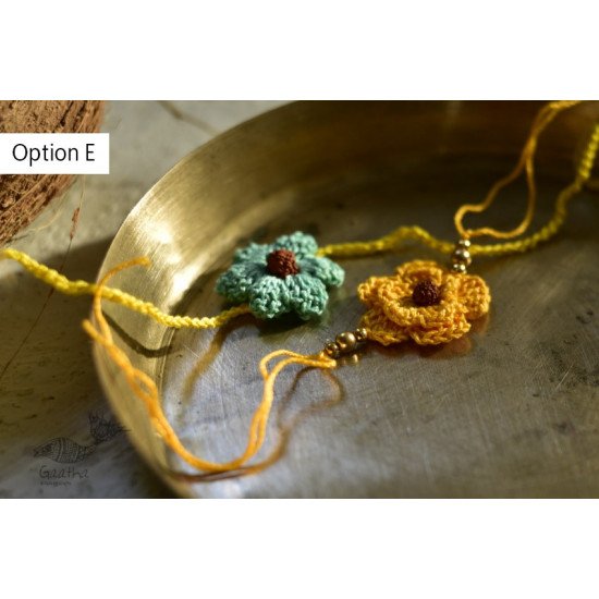 shop online latest collection of handmade crochet rakhi sets