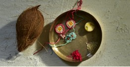 Crocheted Celebrations ❁ Handmade Crochet Flower 2 Rakhis +1 Lumba (Set of Three) - Three Options ❁ G