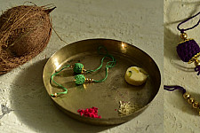 Crocheted Celebrations ❁ Handmade Crochet Rakhi & Lumba Set (Six Color Options) ❁ D