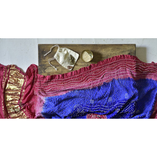 shop online gajji silk bandhni dupatta with zari pallu