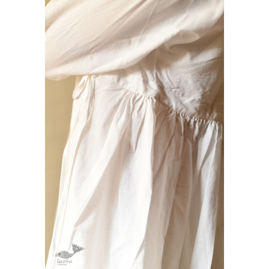 shop Handloom Cotton - Stitched Plain White Kediyu