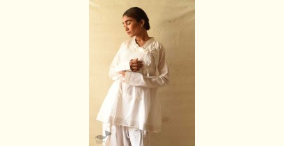 Raas | Handloom Cotton - Stitched Plain White Kediyu