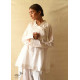 shop Handloom Cotton - Stitched Plain White Kediyu