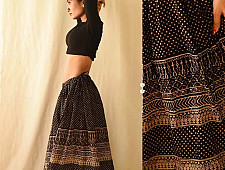 Flowers in a River - Jawariya Block Printed Long Skirt / Ghagra - B