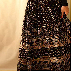 Flowers in a River - Jawariya Block Printed Long Skirt / Ghagra - B