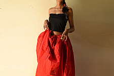 Loom & Light - Handloom Cotton Skirt ~ Red