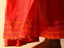 Loom & Light - Handloom Cotton Skirt ~ Red