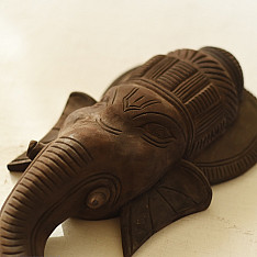 Handmade Wooden Hanging Mask - Ganesh