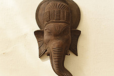Handmade Wooden Hanging Mask - Ganesh